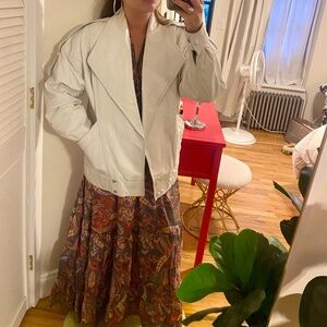 Vintage White Wilsons Leather Moto Jacket